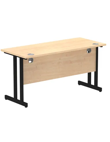 Dynamic Impulse 1400 x 600mm Straight Office Desk Maple Top Black Cantilever Leg MI003232