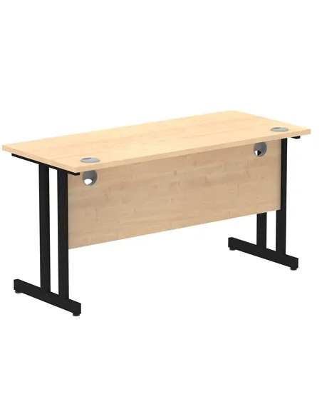 Dynamic Impulse 1400 x 600mm Straight Office Desk Maple Top Black Cantilever Leg MI003232