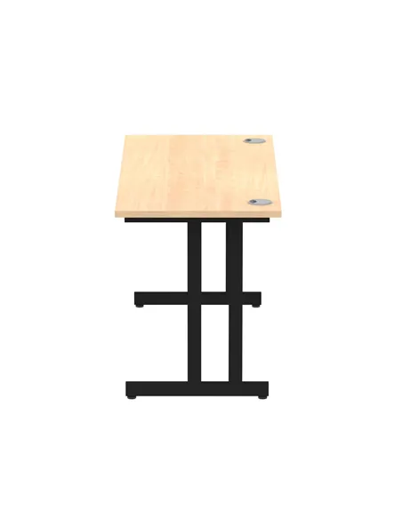 Dynamic Impulse 1400 x 600mm Straight Office Desk Maple Top Black Cantilever Leg MI003232