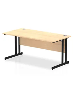 Dynamic Impulse 1600 x 800mm Straight Office Desk Maple Top Black Cantilever Leg MI003234