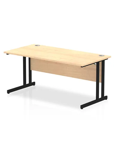 Dynamic Impulse 1600 x 800mm Straight Office Desk Maple Top Black Cantilever Leg MI003234