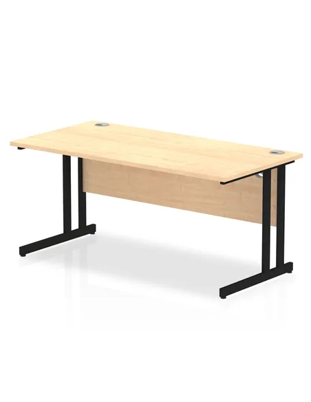 Dynamic Impulse 1600 x 800mm Straight Office Desk Maple Top Black Cantilever Leg MI003234