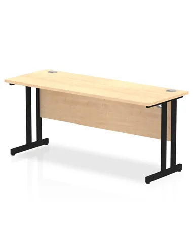 Dynamic Impulse 1600 x 600mm Straight Office Desk Maple Top Black Cantilever Leg MI003241