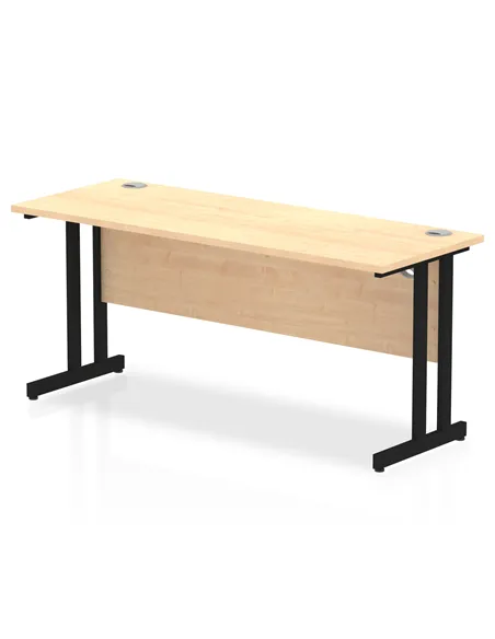 Dynamic Impulse 1600 x 600mm Straight Office Desk Maple Top Black Cantilever Leg MI003241
