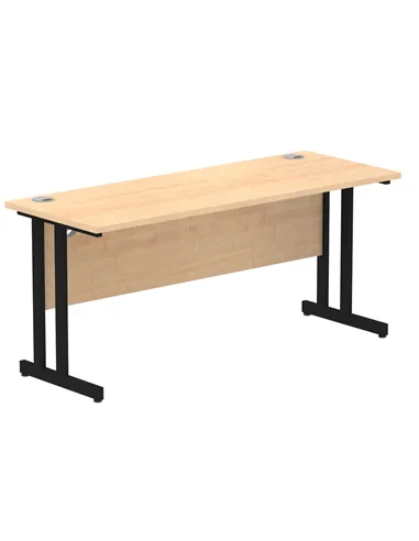 Dynamic Impulse 1600 x 600mm Straight Office Desk Maple Top Black Cantilever Leg MI003241