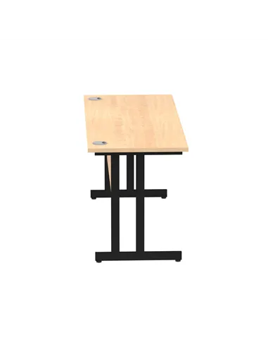 Dynamic Impulse 1600 x 600mm Straight Office Desk Maple Top Black Cantilever Leg MI003241