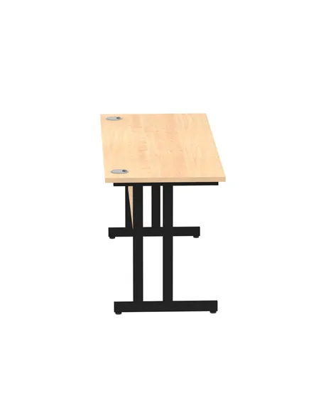 Dynamic Impulse 1600 x 600mm Straight Office Desk Maple Top Black Cantilever Leg MI003241