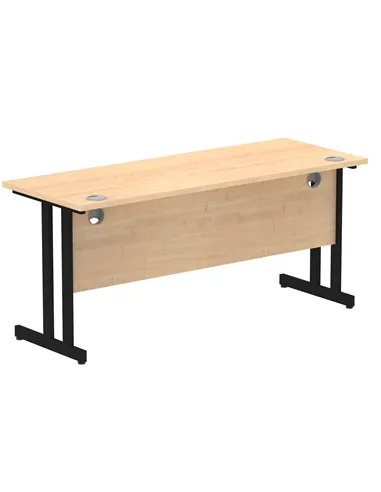 Dynamic Impulse 1600 x 600mm Straight Office Desk Maple Top Black Cantilever Leg MI003241
