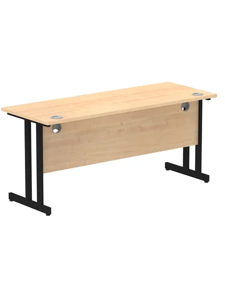 Dynamic Impulse 1600 x 600mm Straight Office Desk Maple Top Black Cantilever Leg MI003241