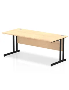 Dynamic Impulse 1800 x 800mm Straight Office Desk Maple Top Black Cantilever Leg MI003243