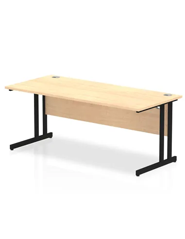 Dynamic Impulse 1800 x 800mm Straight Office Desk Maple Top Black Cantilever Leg MI003243