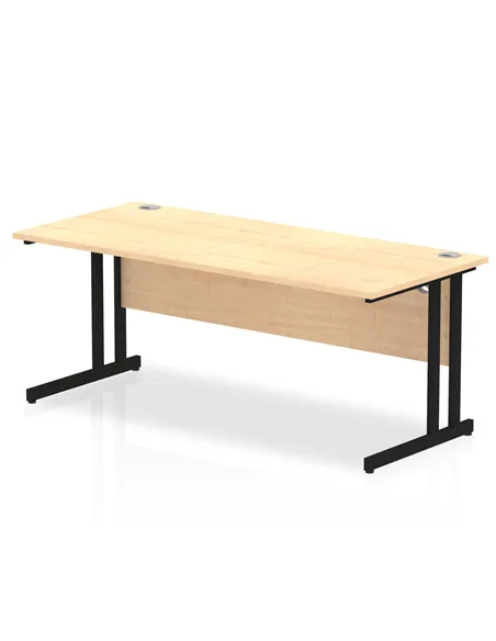 Dynamic Impulse 1800 x 800mm Straight Office Desk Maple Top Black Cantilever Leg MI003243