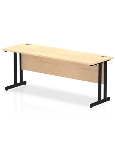 Dynamic Impulse 1800 x 600mm Straight Office Desk Maple Top Black Cantilever Leg MI003250
