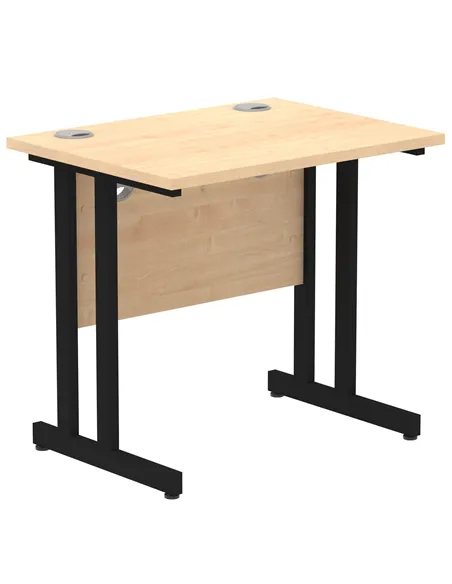 Dynamic Impulse 800 x 600mm Straight Office Desk Maple Top Black Cantilever Leg MI003251