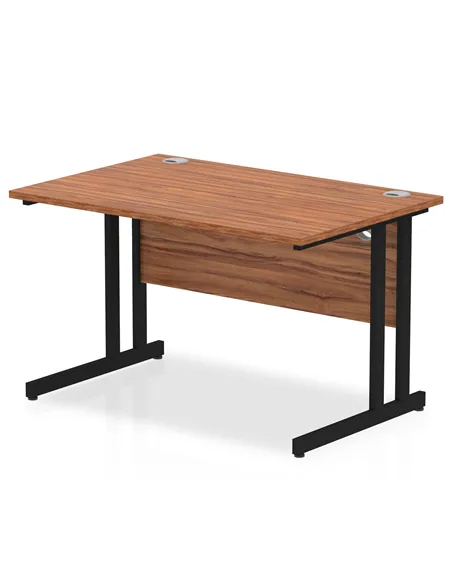 Dynamic Impulse 1200 x 800mm Straight Office Desk Walnut Top Black Cantilever Leg MI003253