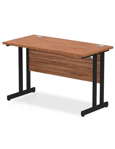 Dynamic Impulse 1200 x 600mm Straight Office Desk Walnut Top Black Cantilever Leg MI003256