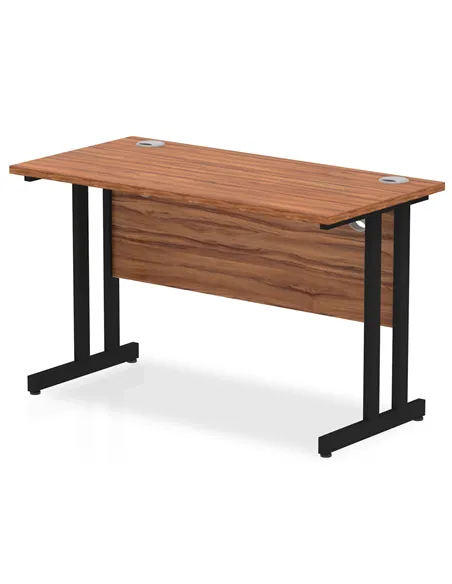 Dynamic Impulse 1200 x 600mm Straight Office Desk Walnut Top Black Cantilever Leg MI003256