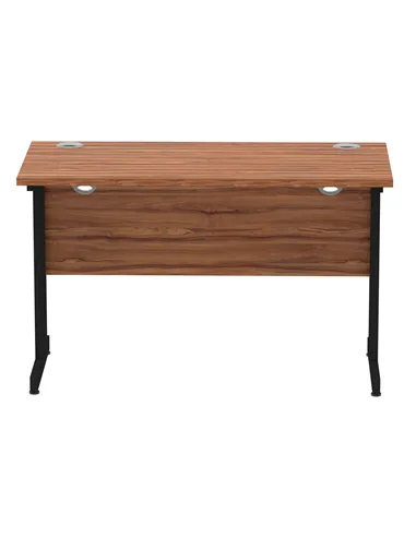Dynamic Impulse 1200 x 600mm Straight Office Desk Walnut Top Black Cantilever Leg MI003256