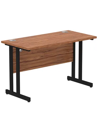 Dynamic Impulse 1200 x 600mm Straight Office Desk Walnut Top Black Cantilever Leg MI003256