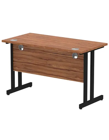 Dynamic Impulse 1200 x 600mm Straight Office Desk Walnut Top Black Cantilever Leg MI003256
