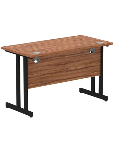 Dynamic Impulse 1200 x 600mm Straight Office Desk Walnut Top Black Cantilever Leg MI003256