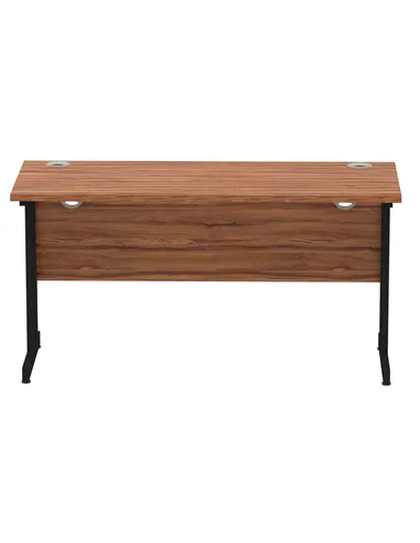 Dynamic Impulse 1400 x 600mm Straight Office Desk Walnut Top Black Cantilever Leg MI003262