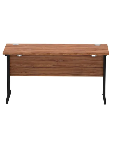 Dynamic Impulse 1400 x 600mm Straight Office Desk Walnut Top Black Cantilever Leg MI003262