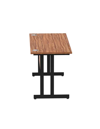 Dynamic Impulse 1400 x 600mm Straight Office Desk Walnut Top Black Cantilever Leg MI003262