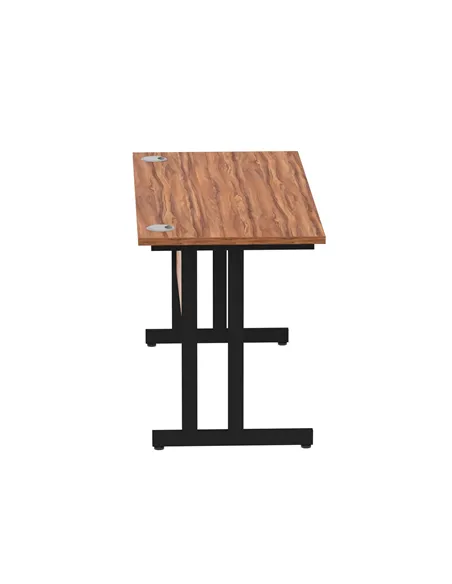 Dynamic Impulse 1400 x 600mm Straight Office Desk Walnut Top Black Cantilever Leg MI003262