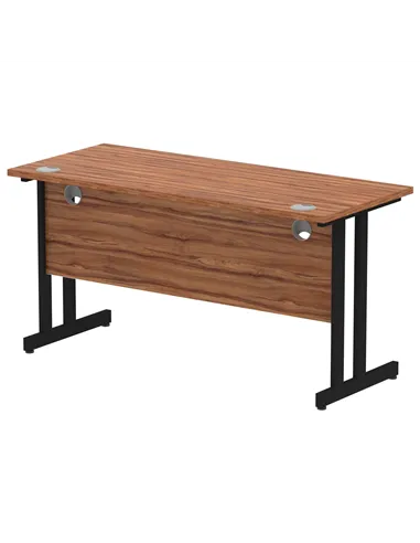 Dynamic Impulse 1400 x 600mm Straight Office Desk Walnut Top Black Cantilever Leg MI003262