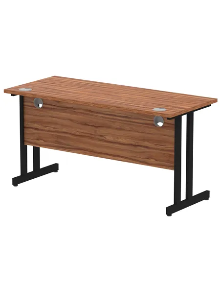 Dynamic Impulse 1400 x 600mm Straight Office Desk Walnut Top Black Cantilever Leg MI003262