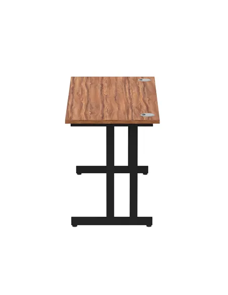Dynamic Impulse 1400 x 600mm Straight Office Desk Walnut Top Black Cantilever Leg MI003262
