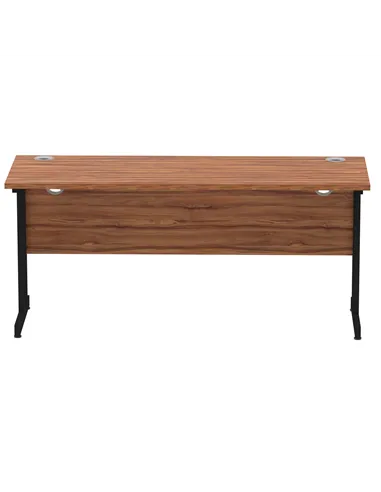 Dynamic Impulse 1600 x 600mm Straight Office Desk Walnut Top Black Cantilever Leg MI003271