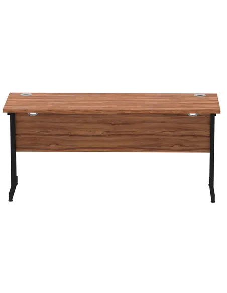 Dynamic Impulse 1600 x 600mm Straight Office Desk Walnut Top Black Cantilever Leg MI003271