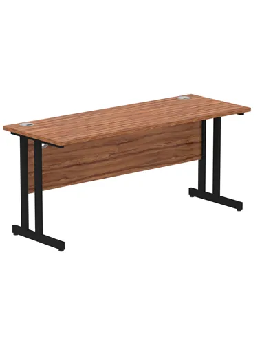 Dynamic Impulse 1600 x 600mm Straight Office Desk Walnut Top Black Cantilever Leg MI003271