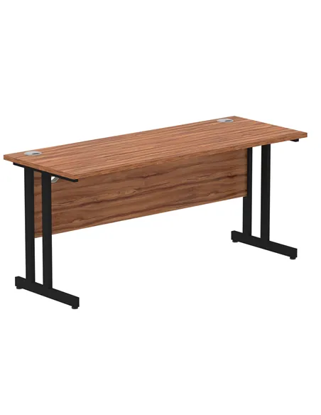 Dynamic Impulse 1600 x 600mm Straight Office Desk Walnut Top Black Cantilever Leg MI003271