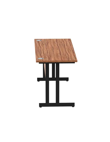 Dynamic Impulse 1600 x 600mm Straight Office Desk Walnut Top Black Cantilever Leg MI003271