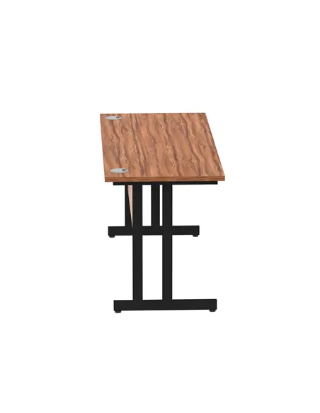 Dynamic Impulse 1600 x 600mm Straight Office Desk Walnut Top Black Cantilever Leg MI003271