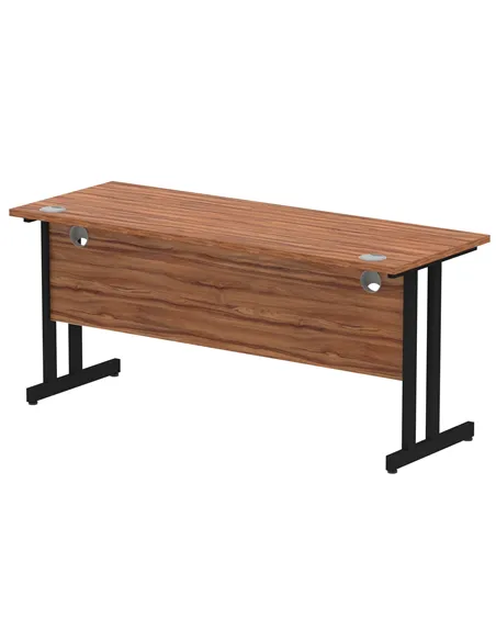 Dynamic Impulse 1600 x 600mm Straight Office Desk Walnut Top Black Cantilever Leg MI003271