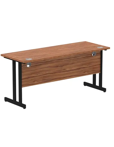 Dynamic Impulse 1600 x 600mm Straight Office Desk Walnut Top Black Cantilever Leg MI003271