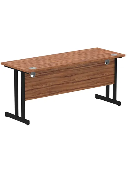 Dynamic Impulse 1600 x 600mm Straight Office Desk Walnut Top Black Cantilever Leg MI003271