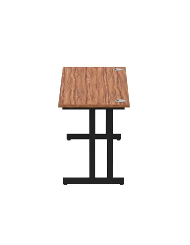 Dynamic Impulse 1600 x 600mm Straight Office Desk Walnut Top Black Cantilever Leg MI003271