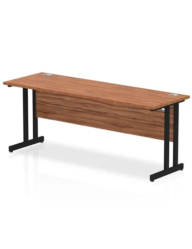 Dynamic Impulse 1800 x 600mm Straight Office Desk Walnut Top Black Cantilever Leg MI003280