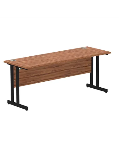 Dynamic Impulse 1800 x 600mm Straight Office Desk Walnut Top Black Cantilever Leg MI003280