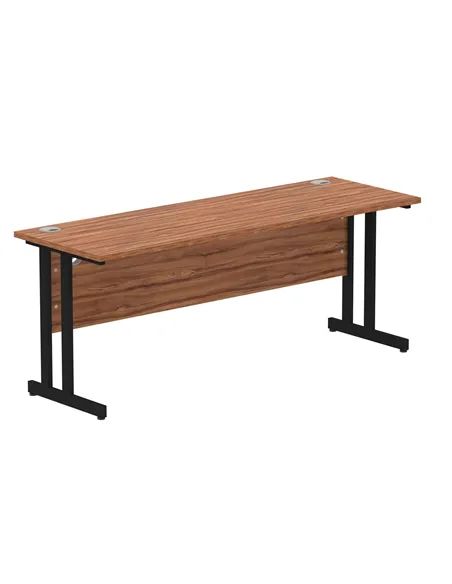 Dynamic Impulse 1800 x 600mm Straight Office Desk Walnut Top Black Cantilever Leg MI003280