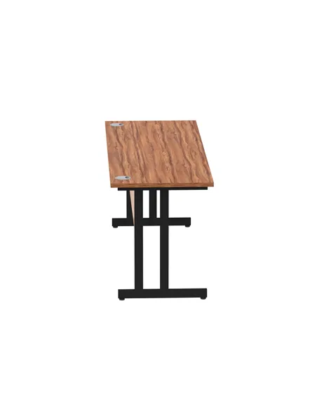 Dynamic Impulse 1800 x 600mm Straight Office Desk Walnut Top Black Cantilever Leg MI003280
