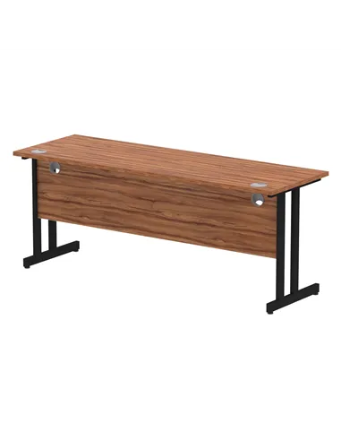 Dynamic Impulse 1800 x 600mm Straight Office Desk Walnut Top Black Cantilever Leg MI003280