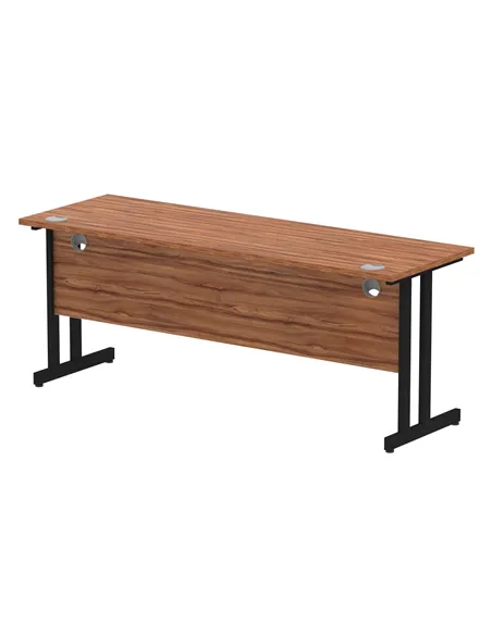 Dynamic Impulse 1800 x 600mm Straight Office Desk Walnut Top Black Cantilever Leg MI003280