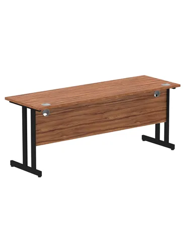 Dynamic Impulse 1800 x 600mm Straight Office Desk Walnut Top Black Cantilever Leg MI003280