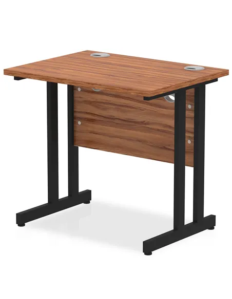 Dynamic Impulse 800 x 600mm Straight Office Desk Walnut Top Black Cantilever Leg MI003281